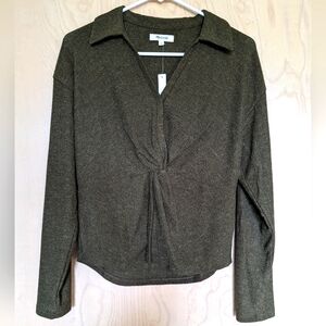 Madewell Twist-Front Long-Sleeve Top NWT